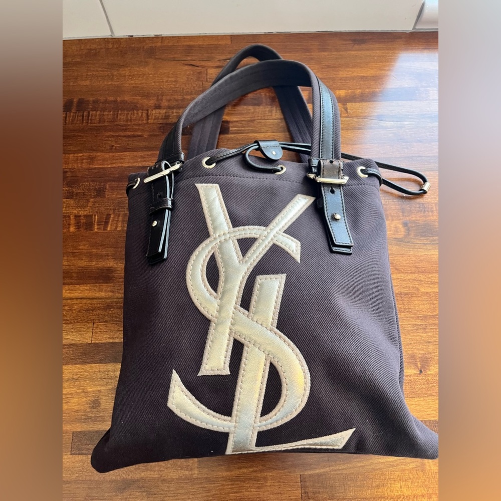 Authentic Yves Saint Laurent Kahala Canvas Tote - Picture 2 of 8